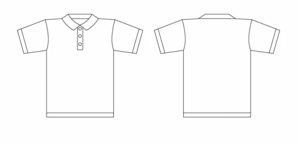 Поло с длинным рукавом выкройка Collar Shirt Vector Template