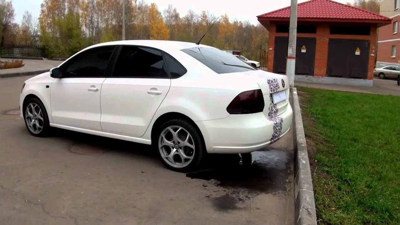 Поло седан белый тюнинг Polo White Matte - YouTube