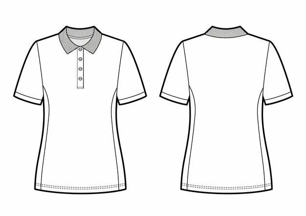 Поло женское выкройка Premium Vector Women's white polo shirt vector for template. Moda polo, Camisa b