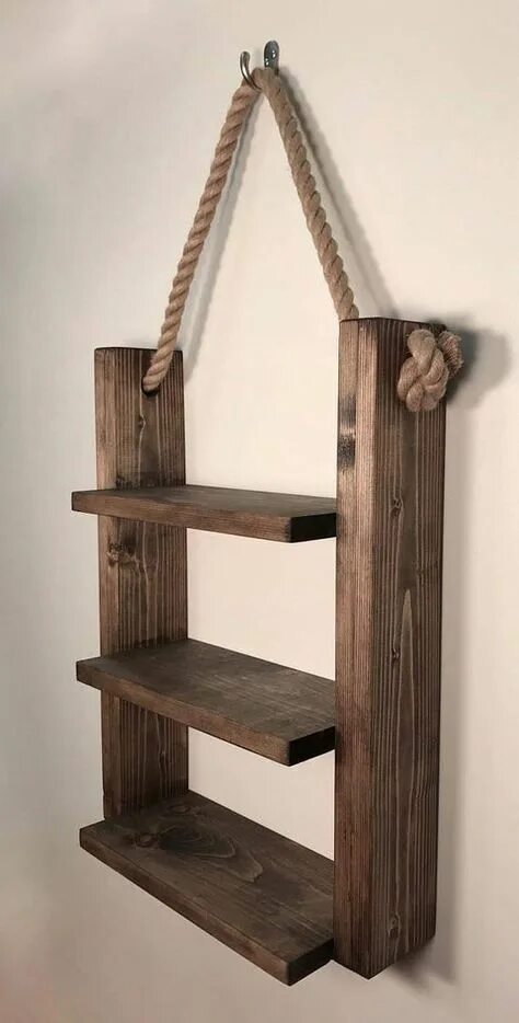 Полочка из дерева фото Hanging Pallet Shelve Unit - - #atelierdeMenuiserie #bancdeMenuiserie #Hanging #