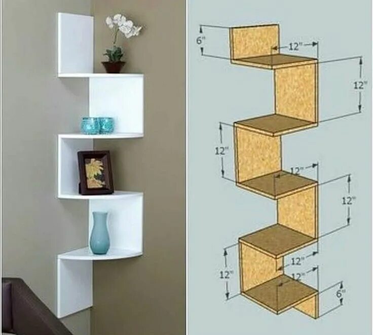 Полочка на стену своими руками фото Пин на доске À acheter Отделка углов, Угловые стеллажи, Дизайн полок
