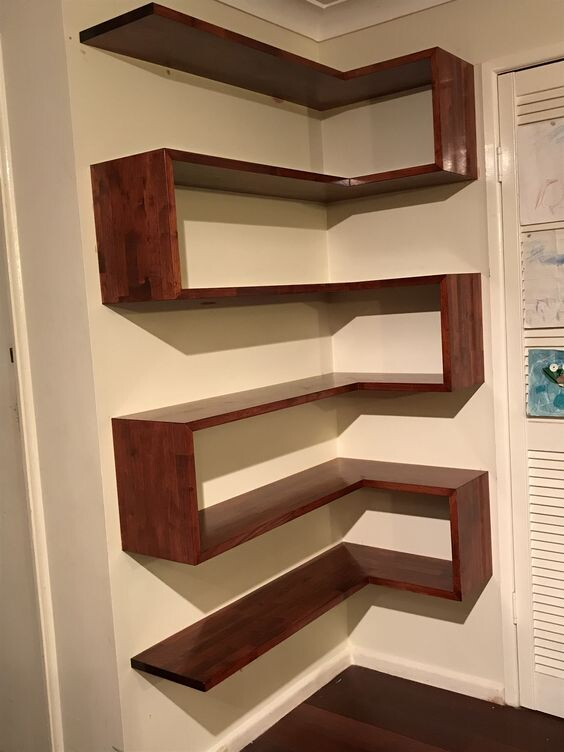 Полочка на стену своими руками фото 24) Одноклассники Corner shelf design, Wall shelves design, Shelf design