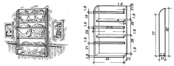 Полочки своими руками чертежи Стеллаж из фанеры чертежи