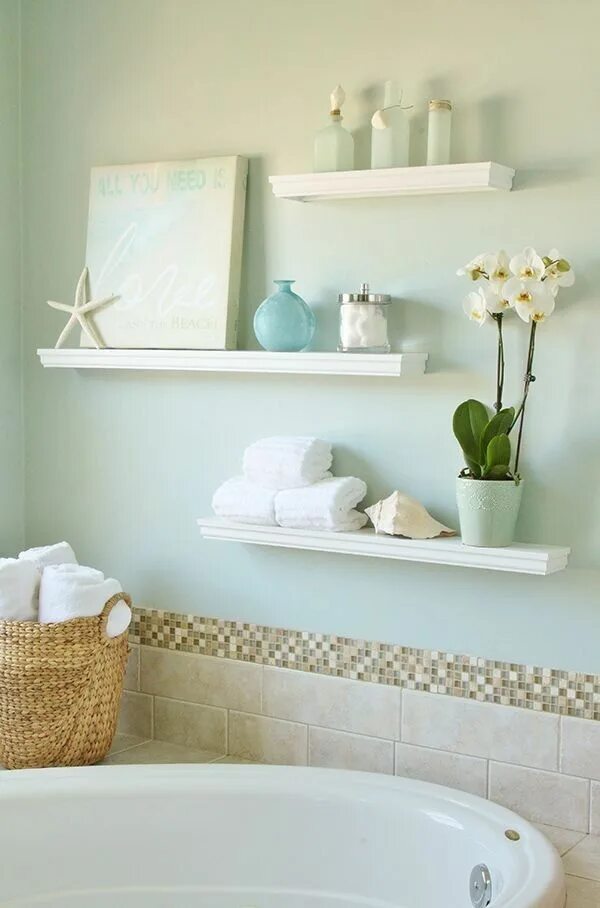 Полочки в ванной комнате фото в интерьере Pin on bathroom ideas Bathroom shelf decor, Floating shelves, Wall shelves desig