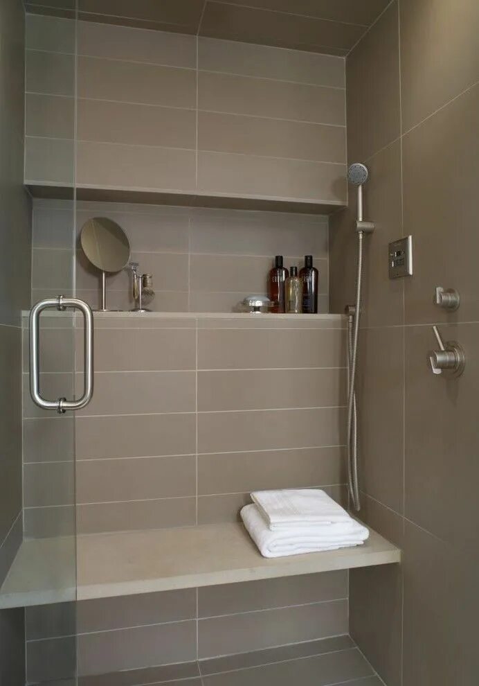 Полочки в ванной комнате из плитки фото built in shelf inside shower Small bathroom, Trendy bathroom, Bathroom design