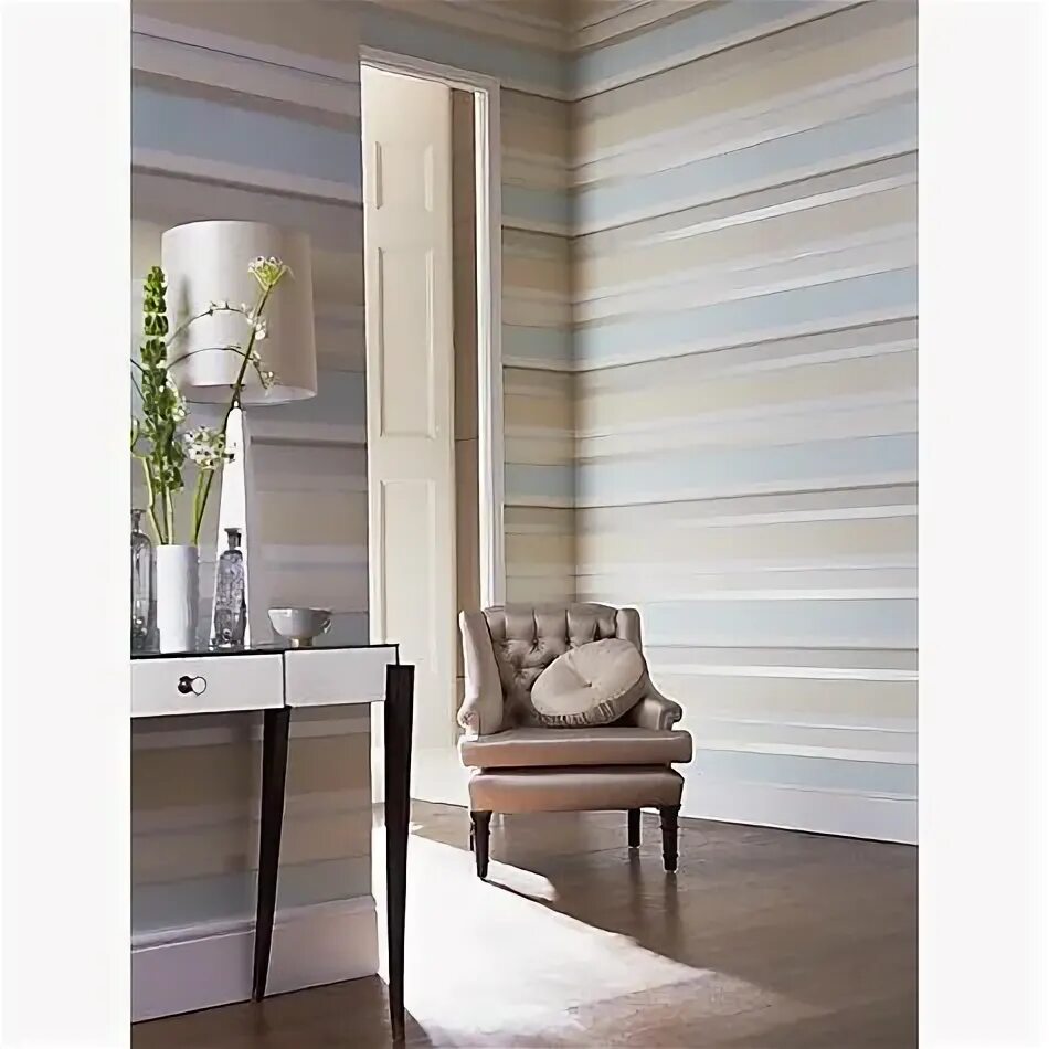 Полосатые стены в интерьере Buy Harlequin Bella Stripe Wallpaper, Eau de Nil, 110047 Online at johnlewis.com