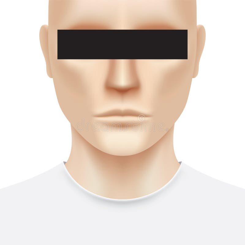 Полоска закрыть глаза на фото Criminal Person with a SUSPECT Text Black Bar Covering His Face, Isolated on Whi