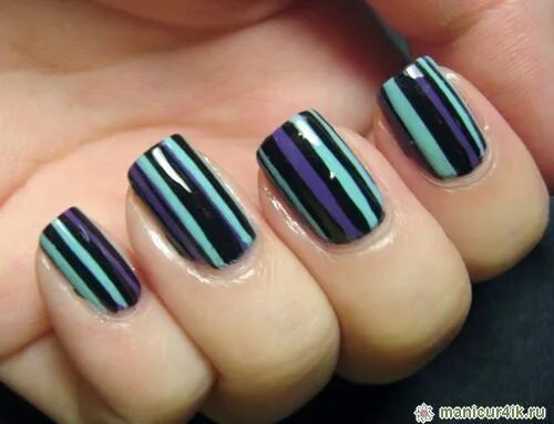 Полоски на ногтях дизайн фото Полосатый маникюр - дизайн ногтей полосы Striped nails, Tape nail art, Striped n