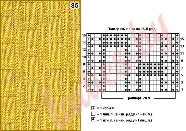 Полоски спицами схемы Коллекция узоров с рельефными полосами спицами Узоры на тряпке для мытья посуды,