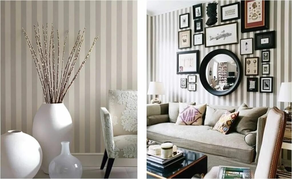 Полоски в интерьере гостиной Wonderful stripes! Striped walls living room, Small bedroom decor, Small room de