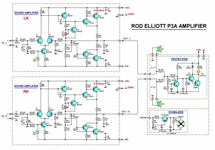 Полосовой усилитель схема 2x150W Güç amplifikatörü Uydudoktoru Forum Elektronik devre, Devre şeması, Devre