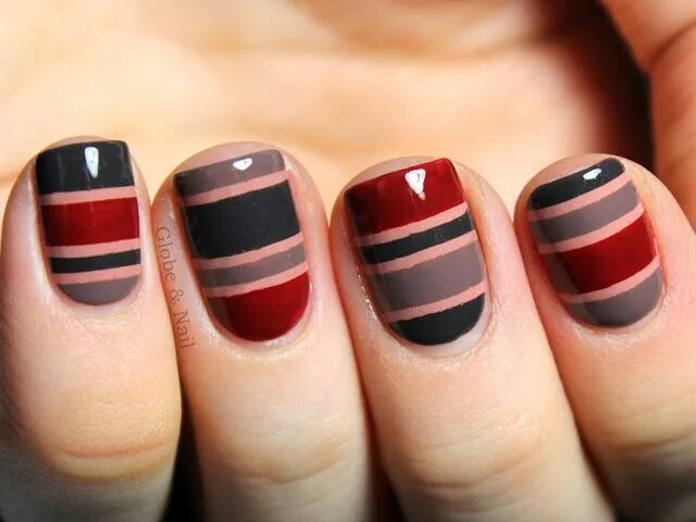 Tape nail art, Nail designs, Trendy nail art