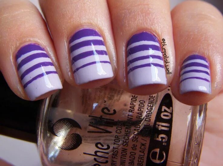 Полосы на ногтях фото Manicure Ideas : Striped Nails Lavender nails, Striped nails, Fancy nails