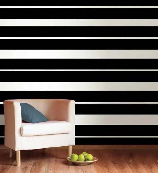 Полосы на стенах фото Schwarz Weiß gestreifte Wände verleihen jedem Raum Attraktivität! Striped walls,