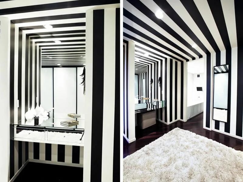 Полосы на стене в интерьере I LUV stripes!! 3 For the Home Striped walls, Black decor, Striped room