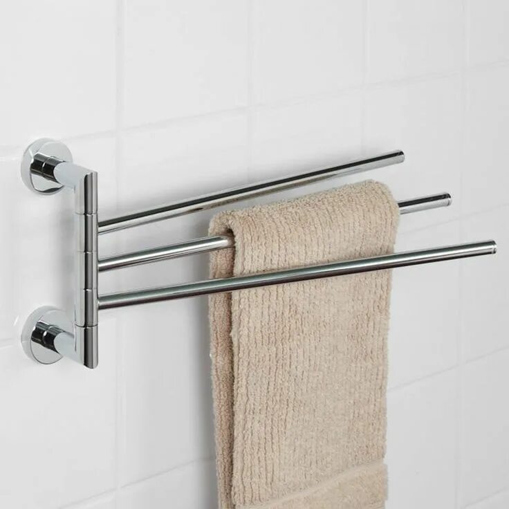 Полотенце держатели в ванную комнату фото towel rails with towel triple swivel arm towel - bathroom lnnf Bathroom towel ba