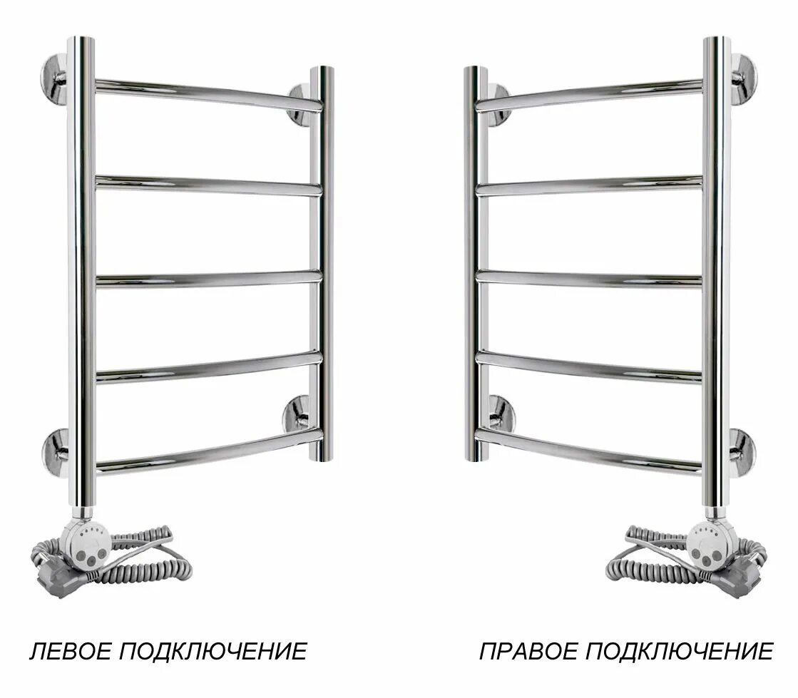 Полотенцесушитель электрический с терморегулятором левое подключение Электрический полотенцесушитель с терморегулятором Abelone Дуга 600x430