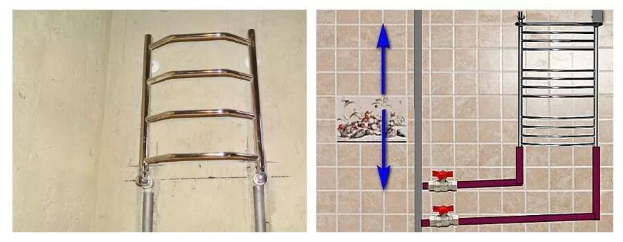 Полотенцесушитель правильное нижнее подключение Установка полотенцесушителя с нижним подключением: пошаговая инструкция