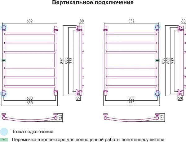 Полотенцесушитель водяной 60 см нижнее подключение Водяной полотенцесушитель Сунержа Галант 00-0100-8060 купить по низкой цене в ин