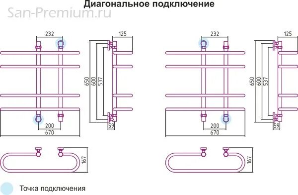 Полотенцесушитель водяной 60 см нижнее подключение Полотенцесушитель 600x700 водяной Сунержа Фурор+ 00-4107-6070 - купить с доставк