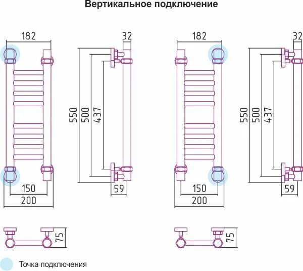 Полотенцесушитель водяной нижнее подключение 1 2 Купить водяной полотенцесушитель Сунержа Богема+ 500x150 в Москве