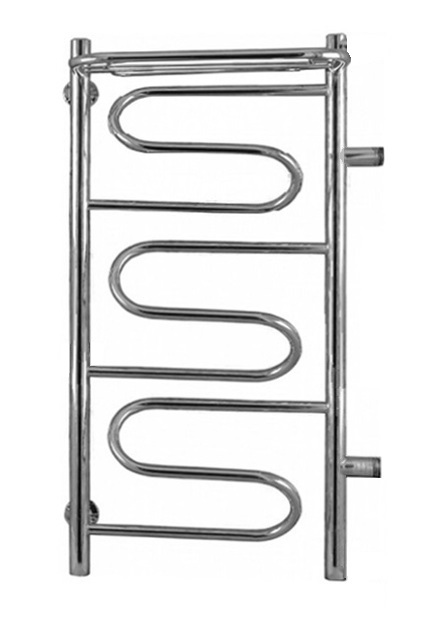 Полотенцесушители 1 дюйм с боковым подключением Полотенцесушитель водяной с боковым подключением ВОЛНА-3 с полкой 600х500х1000 н