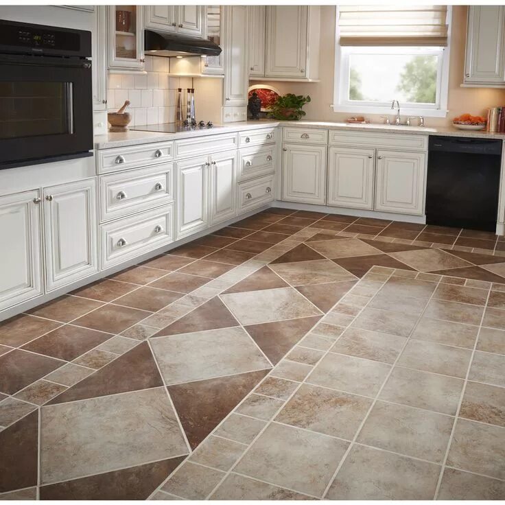 Половая плитка для кухни фото Style Selections Mesa Beige 6-in x 6-in Porcelain Floor and Wall Tile (Common: 6