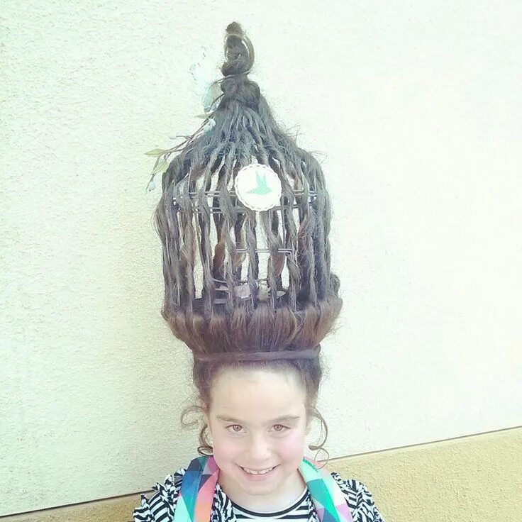 Положение о конкурсе необычных причесок в школе Crazy hair day super easy birdcage, just wrap the hair around the cage, voila! C