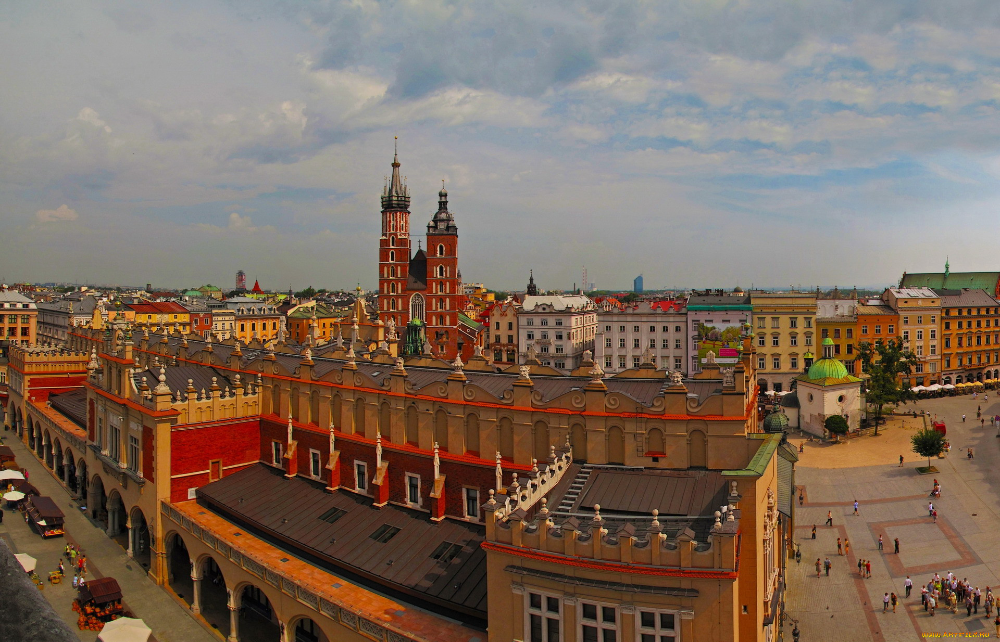 Польский города фото Обои Main Square Города Краков (Польша), обои для рабочего стола, фотографии mai