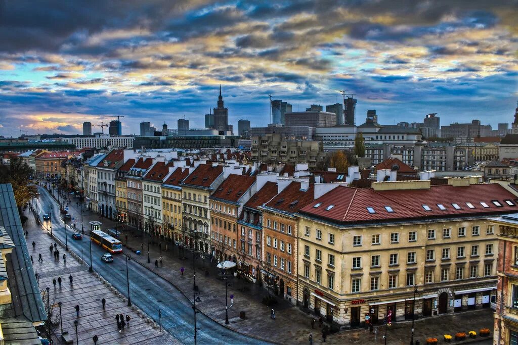 Польский города фото 0327 - Poland, Warsaw, City View HDR Dusk over the city sk. Flickr