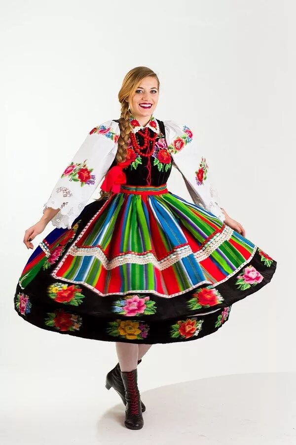 Польский национальный костюм женский фото Łowickie stroje ludowe kiedyś i dziś Polish traditional costume, Polish clothing