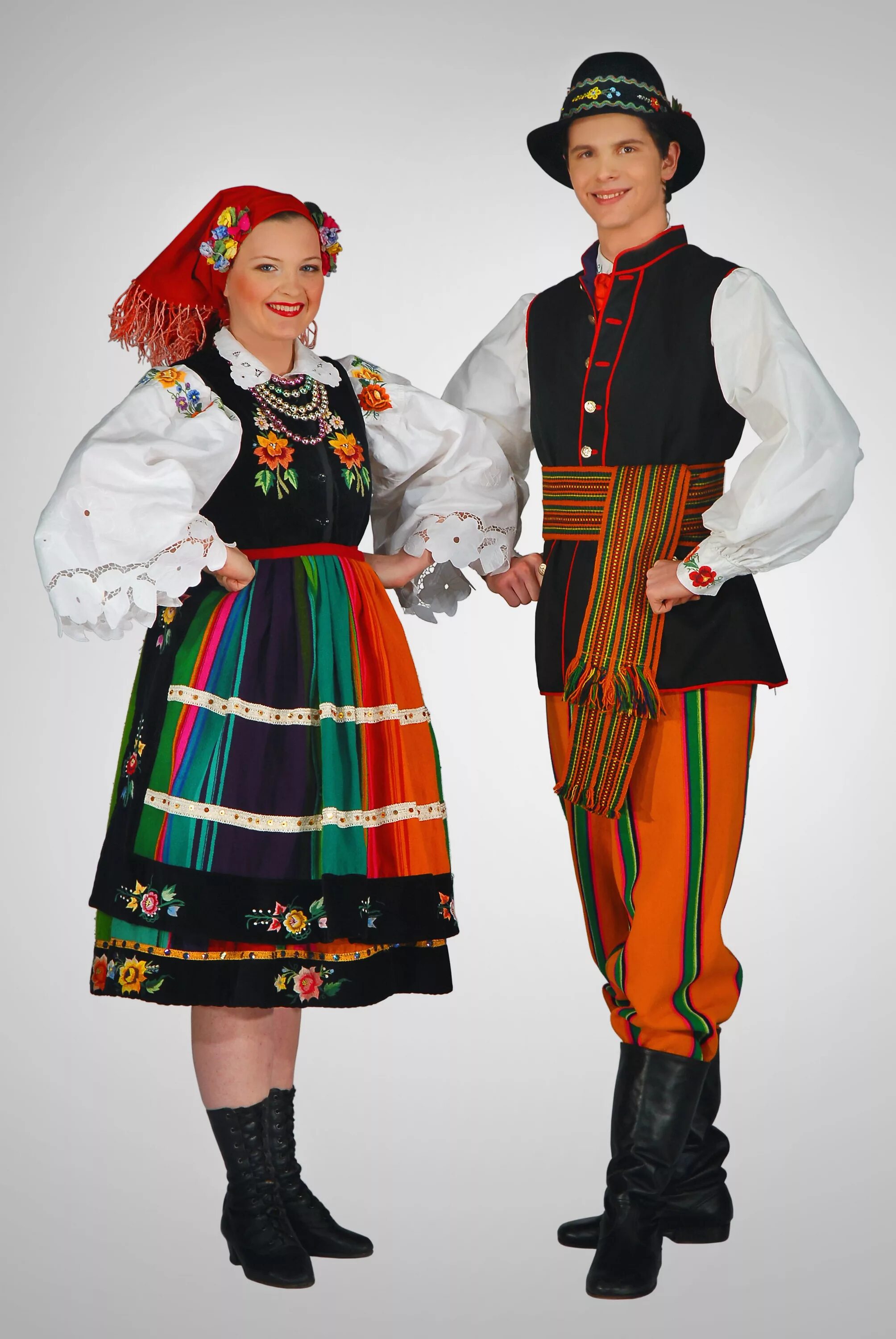 Польский национальный костюм женский фото Strój łowicki-costume from Łowicz region