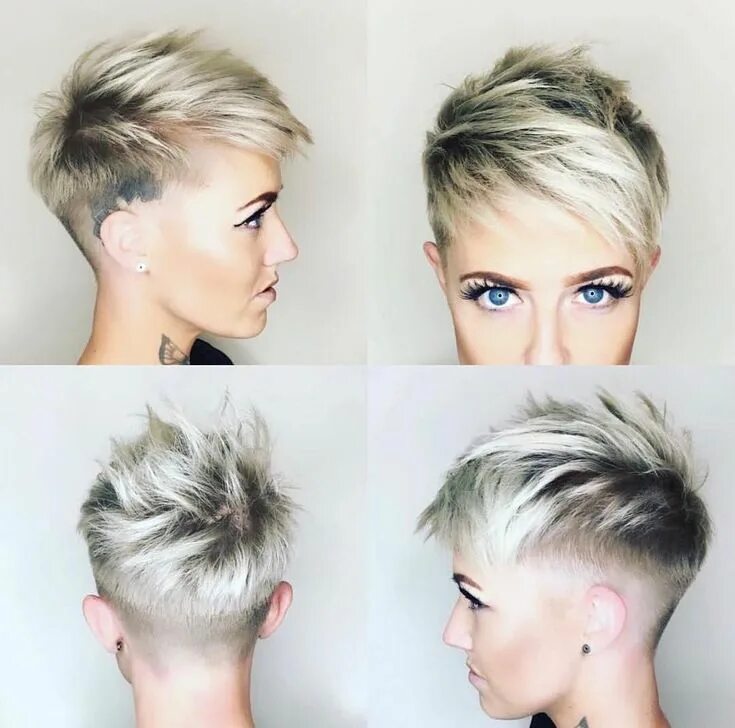 Полубокс стрижка женская фото на короткие Image result for female fauxhawk haircuts 2018 Thick hair styles, Super short ha