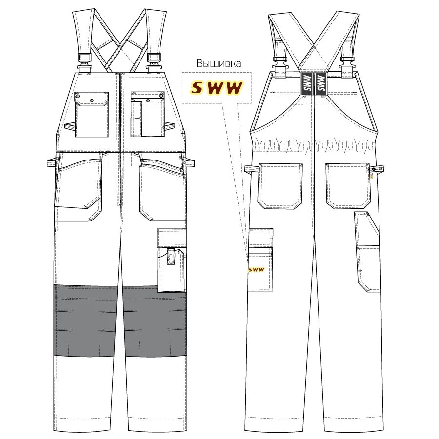 Полукомбинезон мужской выкройки Рабочий комбинезон выкройки
