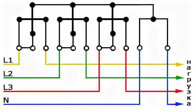 Полукосвенное подключение трехфазного счетчика полукосвенного включения приборы учета