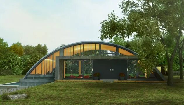 Полукруглая крыша фото arc house Architecture visualization, 3d architectural visualization, Architectu