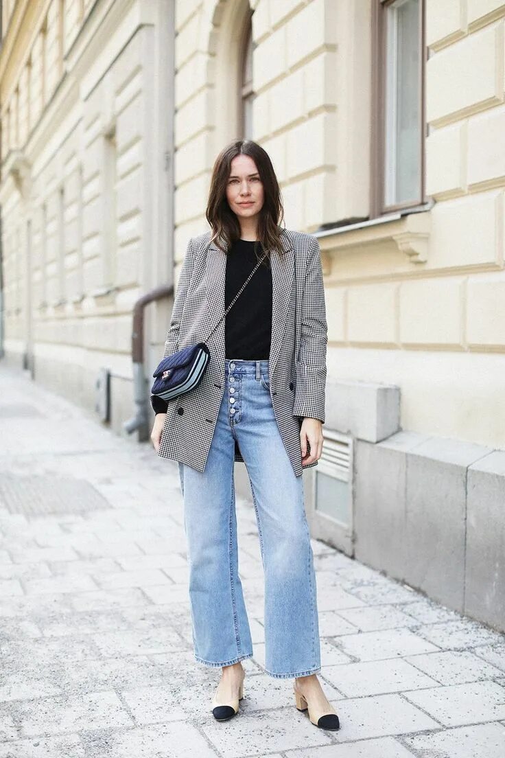 Полупальто с джинсами фото jeans & blazer Mode, Denim fashion, Blazer outfits