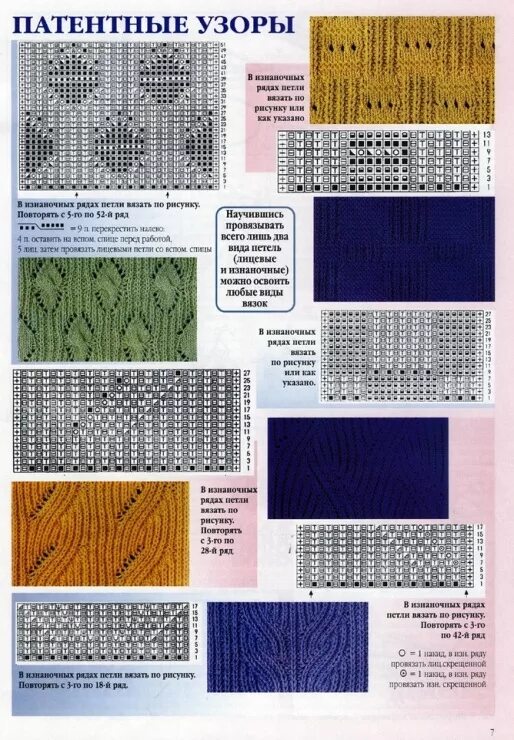 Полупатентные узоры спицами схемы и описание Gallery.ru / Фото #16 - Коллекция узоров спицами - Ingria