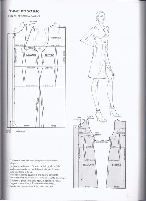 Полуприлегающее платье выкройка Идеи на тему "Выкройки" (28) выкройки, выкройки одежды, выкройки женской одежды