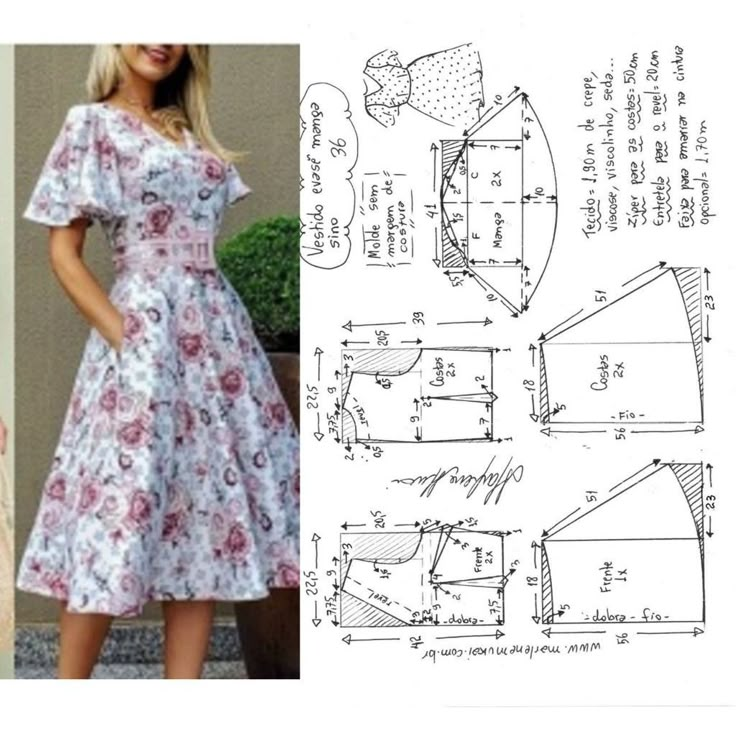 Полуприлегающее платье выкройка Pin by Natalya Olexik on Выкройки Dress sewing patterns, Sewing clothes women, D