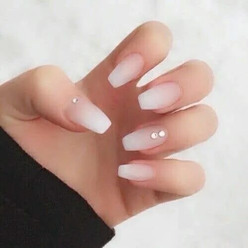 Полупрозрачный маникюр на длинные ногти квадратной формы 50 Eye Catching Coffin Nail Designs, You Will Love it VVPretty.com Neutral nails