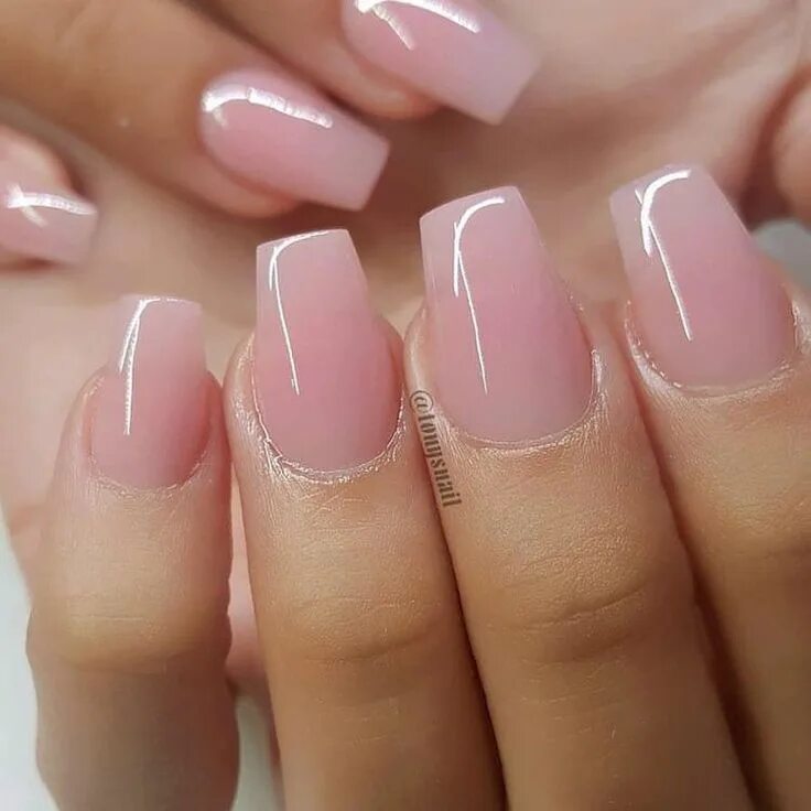 Полупрозрачный маникюр на короткие квадратные ногти Baby pink acrylic nails Pink acrylic nails, Nails, Short acrylic nails