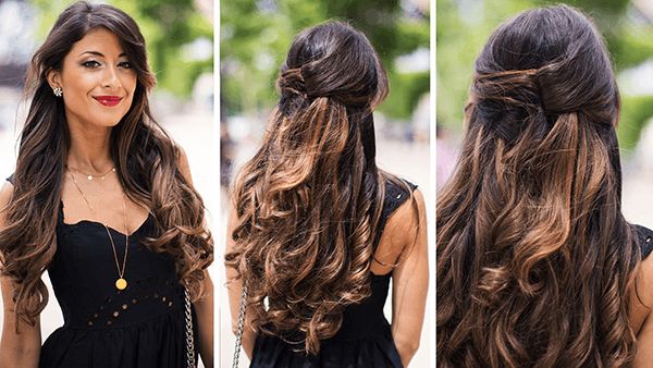 Полураспущенная прическа на длинные волосы Vandaag hebben wij weer een elegante, sophisticated en vooral simpele hairstyle: