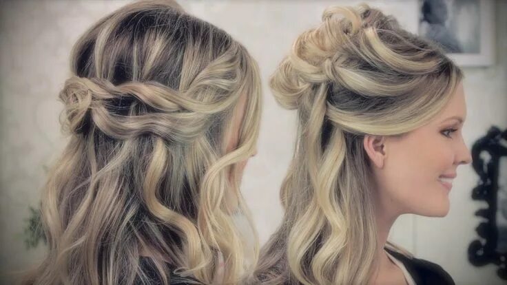 Полураспущенная прическа на средние волосы Wedding Inspired Hair!! Romantic wedding hair, Bride hairstyles, Hair and makeup