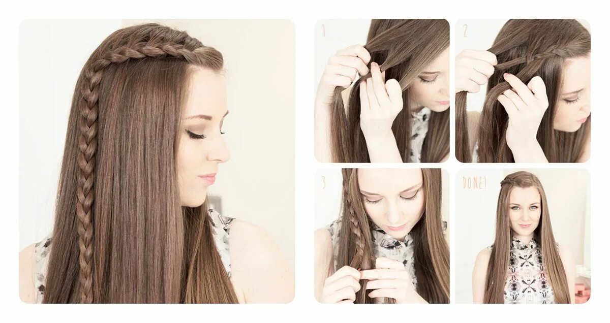 Полураспущенные прически на длинные волосы в школу Hair styles, Long hair styles, Side braid hairstyles