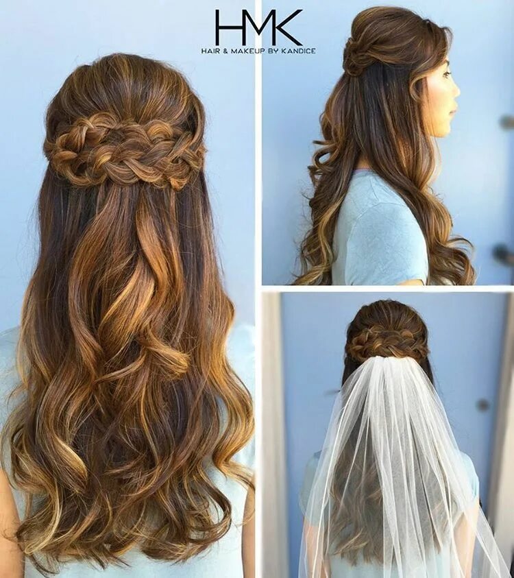 28 Captivating Half Up Half Down Wedding Hairstyles---brunette wedding hairstyle