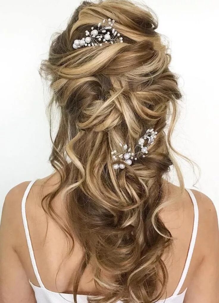 Полусобранная прическа на длинные 40 Gorgeous Wedding Hairstyles for Long Hair Wedding hairstyles for long hair, L