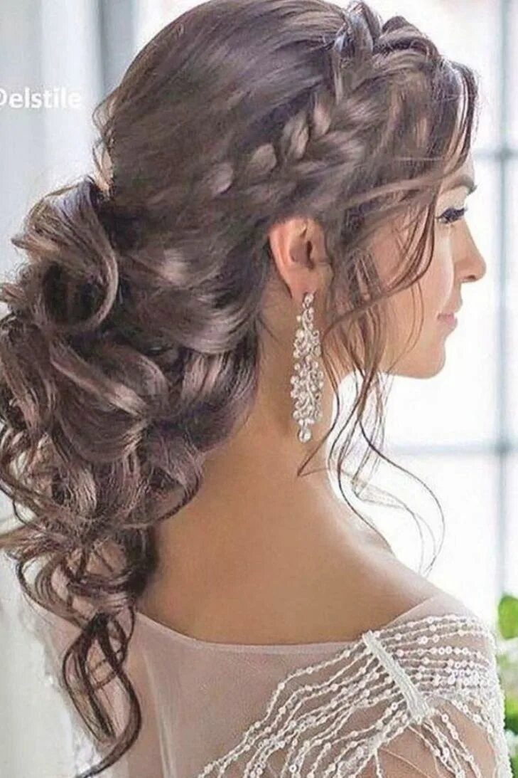 Полусобранная прическа на длинные Elegant Bridal Hairstyles Ideas For Long Hair07 #hair #style #fashion Long hair 