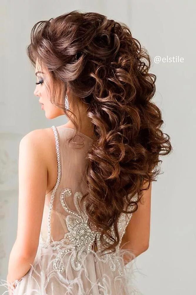 Полусобранная прическа на длинные 33 Elegant Wedding Hairstyles for Long Hair Long hair styles, Hair styles, Weddi