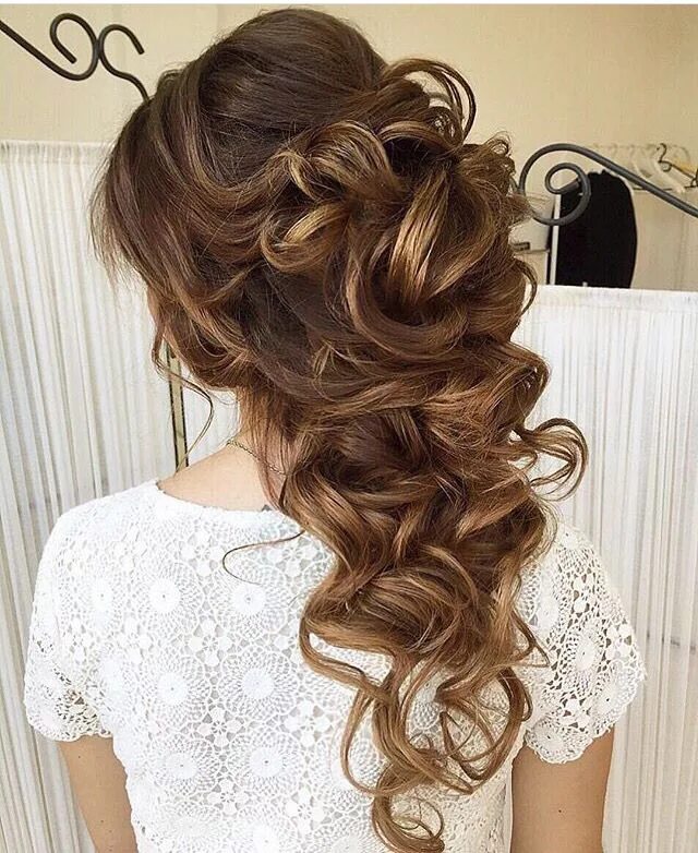 Полусобранная прическа на длинные Soft updo, bridal hairstyles, wedding hairstyles Semirecogidos novia, Peinados j